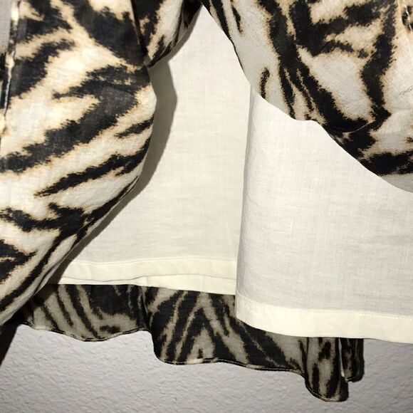 Talbots Petite skirt career brown tan geometric cotton lined Sz 4P - Picture 4 of 5